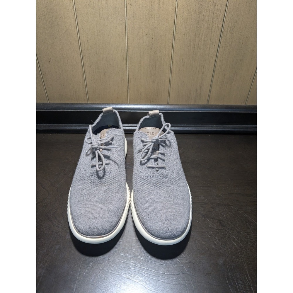 T5 COLE HAAN Grand Os Wingtip Oxford Shoes Cool Gray/Ironstone Knit men's 8 M